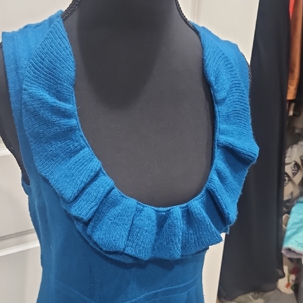 Banana Republic Ruffled Blue Mini Dress - Picture 3 of 8